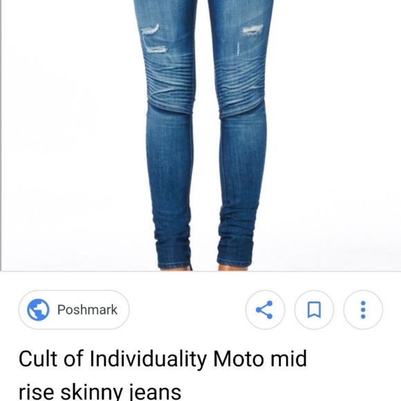 Cult of Individuality Moto Mid Rise Skinny Jeans - Picture 9 of 10